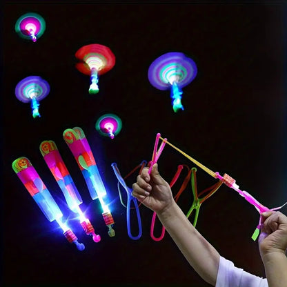 8PCS LED Lighting Up Luminous Toy, Flying Slingshot, Flying Toys