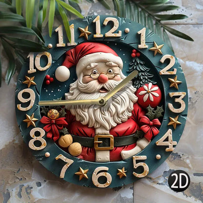 Christmas Santa Claus Wall Clock, Silent Quartz Movement