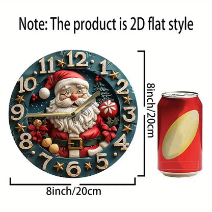 Christmas Santa Claus Wall Clock, Silent Quartz Movement