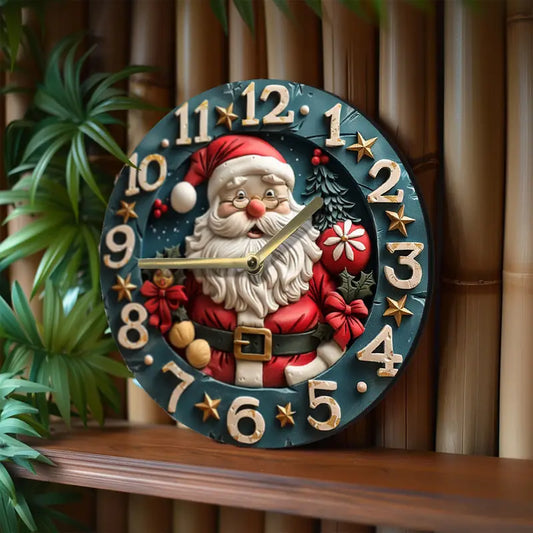 Christmas Santa Claus Wall Clock, Silent Quartz Movement