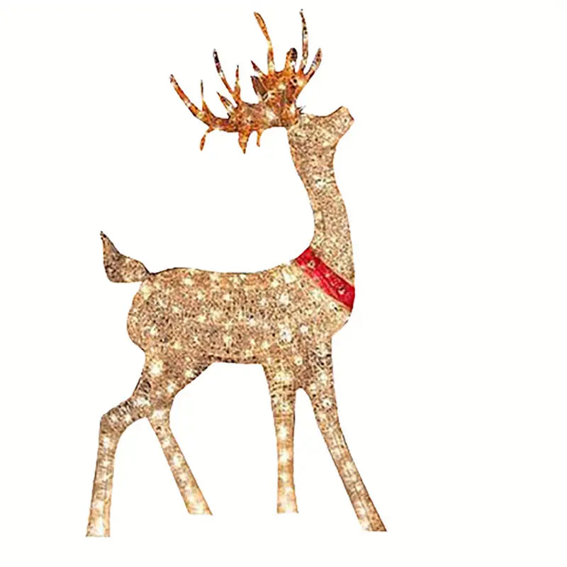 hristmas Reindeer Outdoor Decorations Lighted Reindeer Yard Decorations 3D White Deer Christmas