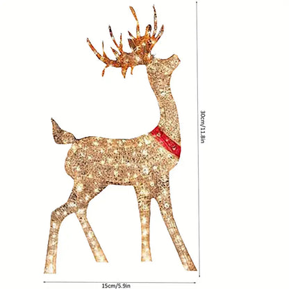 hristmas Reindeer Outdoor Decorations Lighted Reindeer Yard Decorations 3D White Deer Christmas