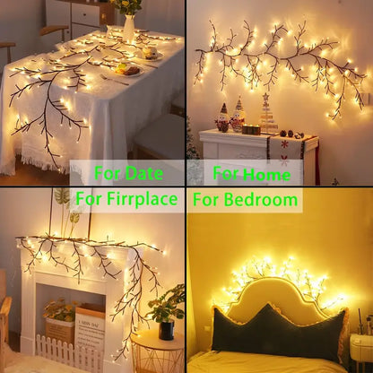 LED Bendable Willow Branch Lights, White Birch Tree Lights