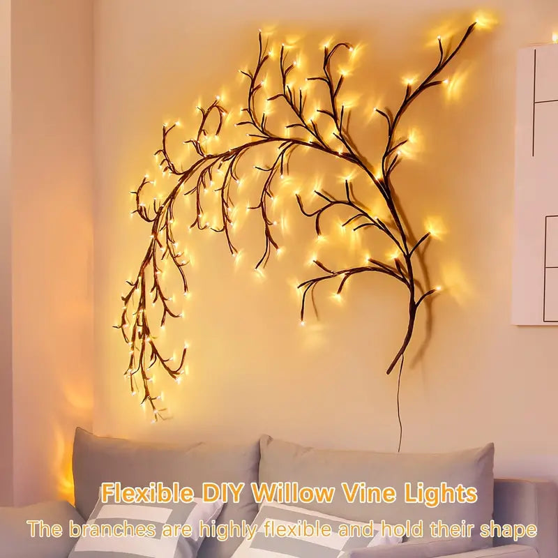 LED Bendable Willow Branch Lights, White Birch Tree Lights