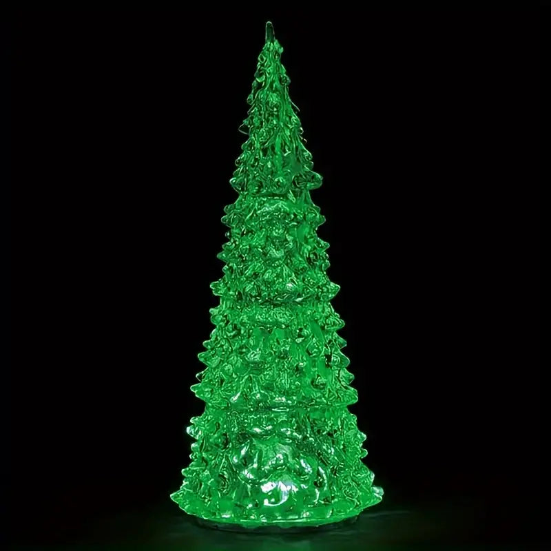 2 Pcs Festive LED Christmas Tree Model - Illuminated Plastic Desk Ornament