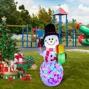 5ft Giant Rotating LED Snowman Inflatable Christmas Decoration with Vibrant Lighting