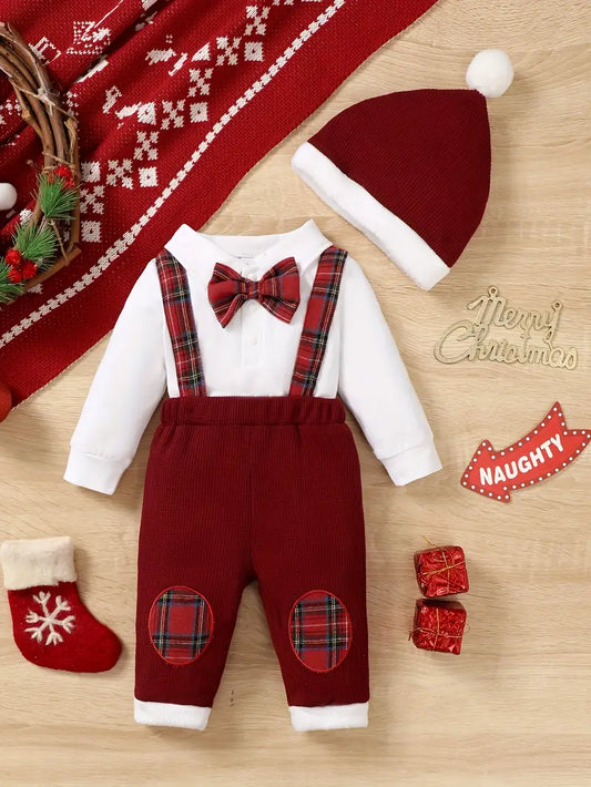 2pcs Infant Boys' Christmas Outfit Set