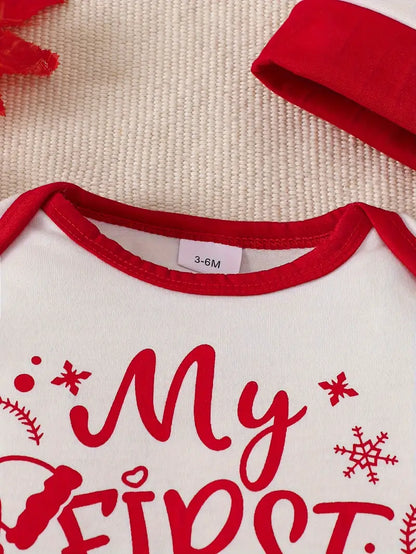 Baby's "My First Christmas 2024" Print Casual Long Sleeve