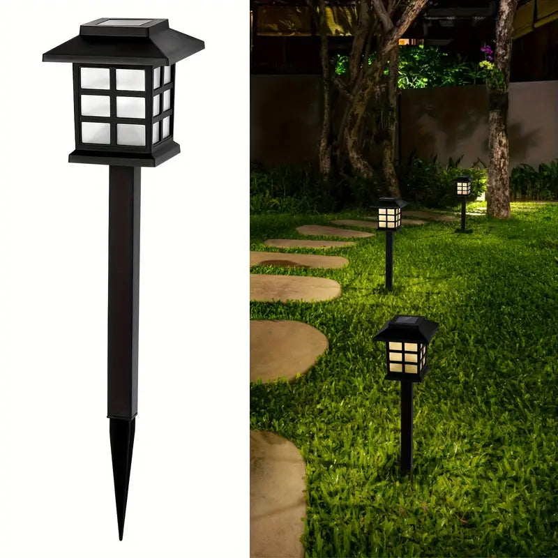 2 Pack LED Solar Outdoor Lights Pathway Waterproof Lighting Garden Lights Yard