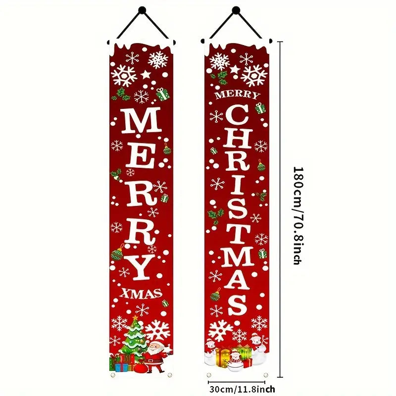 Festive Pair of Christmas Banners: Perfect for Home, Party