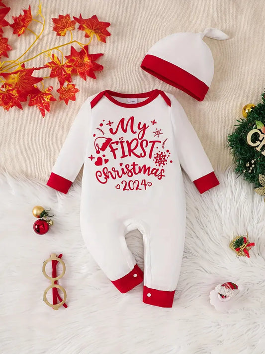 Baby's "My First Christmas 2024" Print Casual Long Sleeve