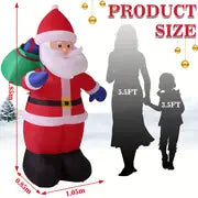 6Ft Inflatable Santa Claus LED Light Up Christmas Inflatable  Decoration