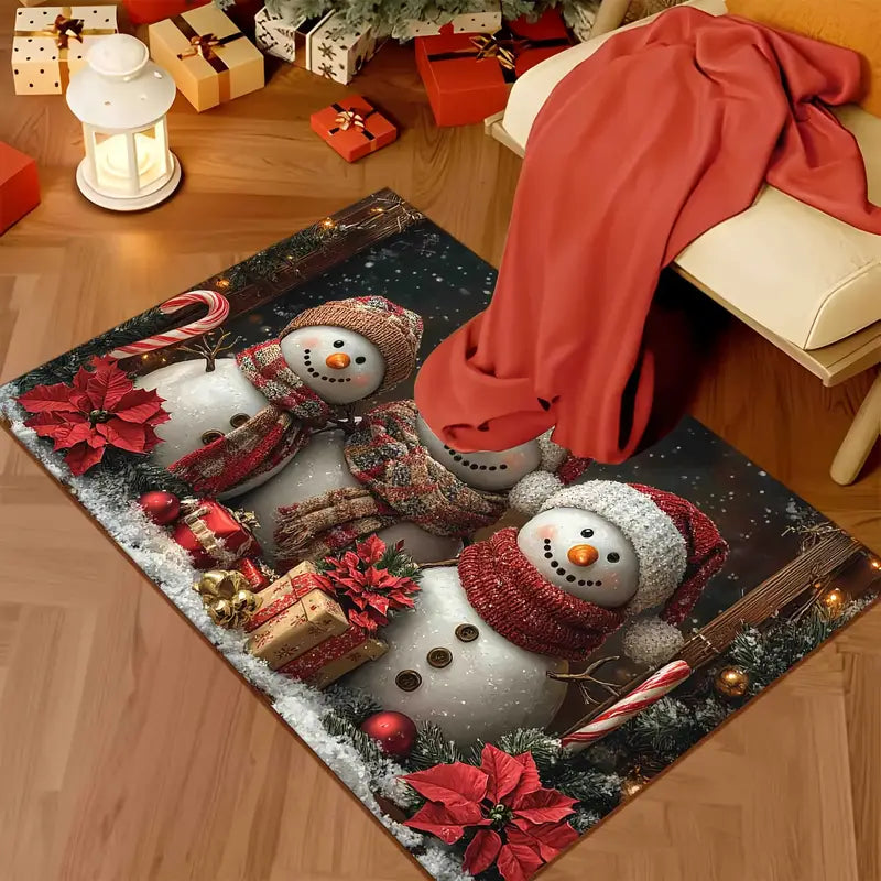 2-Pcs-Christmas Snowman Welcome Doormat