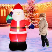 6Ft Inflatable Santa Claus LED Light Up Christmas Inflatable  Decoration