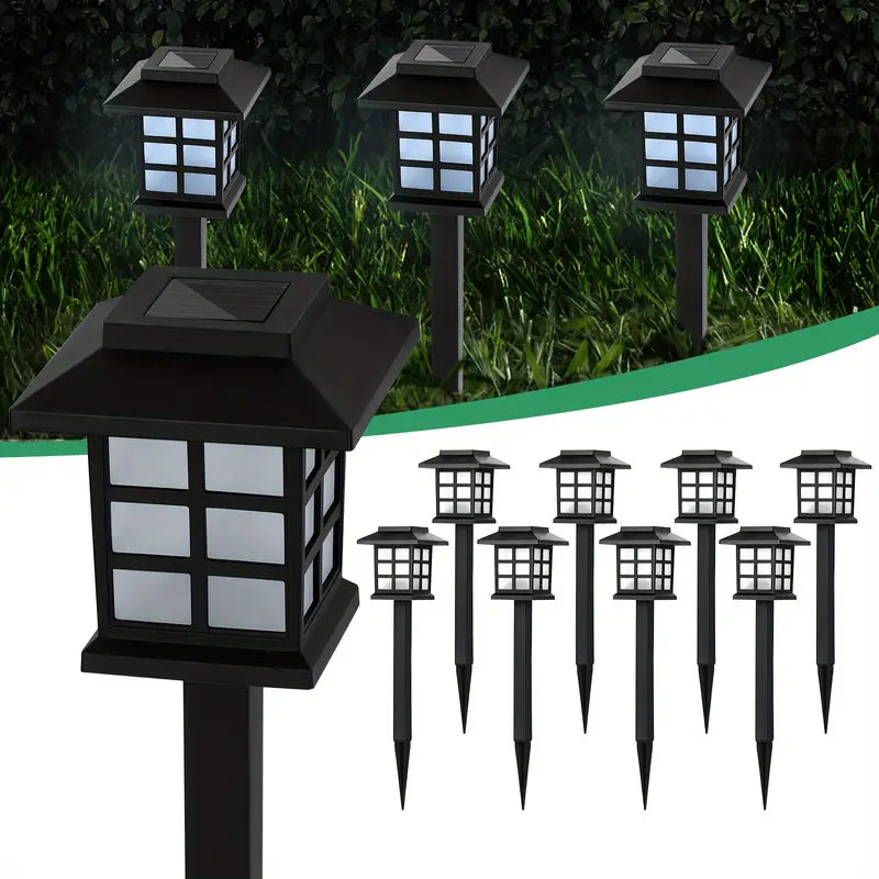 2 Pack LED Solar Outdoor Lights Pathway Waterproof Lighting Garden Lights Yard