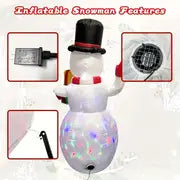 5ft Giant Rotating LED Snowman Inflatable Christmas Decoration with Vibrant Lighting