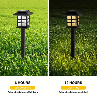 2 Pack LED Solar Outdoor Lights Pathway Waterproof Lighting Garden Lights Yard