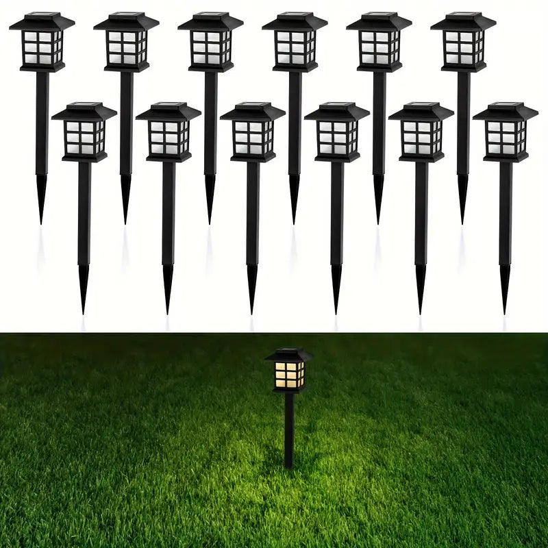 2 Pack LED Solar Outdoor Lights Pathway Waterproof Lighting Garden Lights Yard