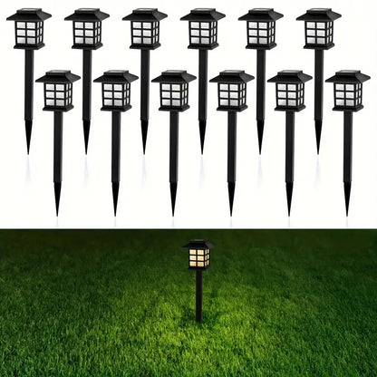 2 Pack LED Solar Outdoor Lights Pathway Waterproof Lighting Garden Lights Yard