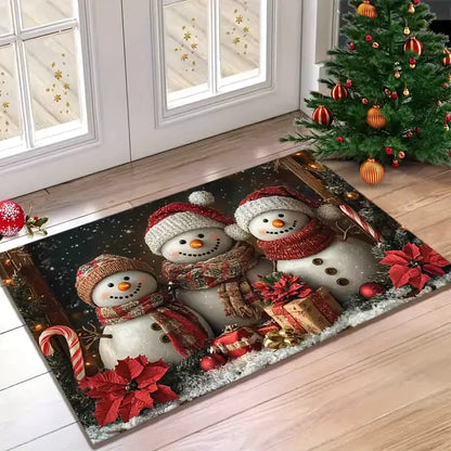 2-Pcs-Christmas Snowman Welcome Doormat