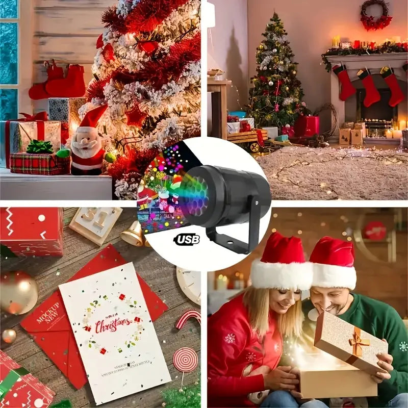 Christmas Presents, 16-Pattern USB Powered LED Christmas Projection Light