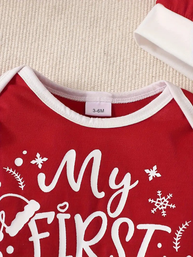 Baby's "My First Christmas 2024" Print Casual Long Sleeve