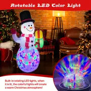 5ft Giant Rotating LED Snowman Inflatable Christmas Decoration with Vibrant Lighting