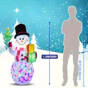 5ft Giant Rotating LED Snowman Inflatable Christmas Decoration with Vibrant Lighting