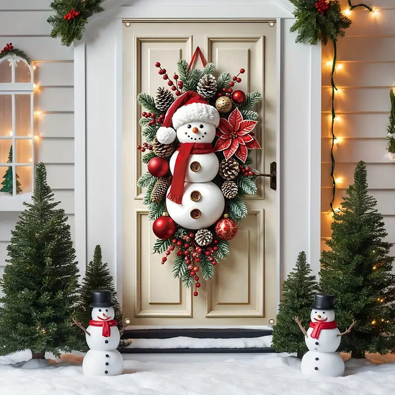 Christmas Door Cover Banner, Polyester