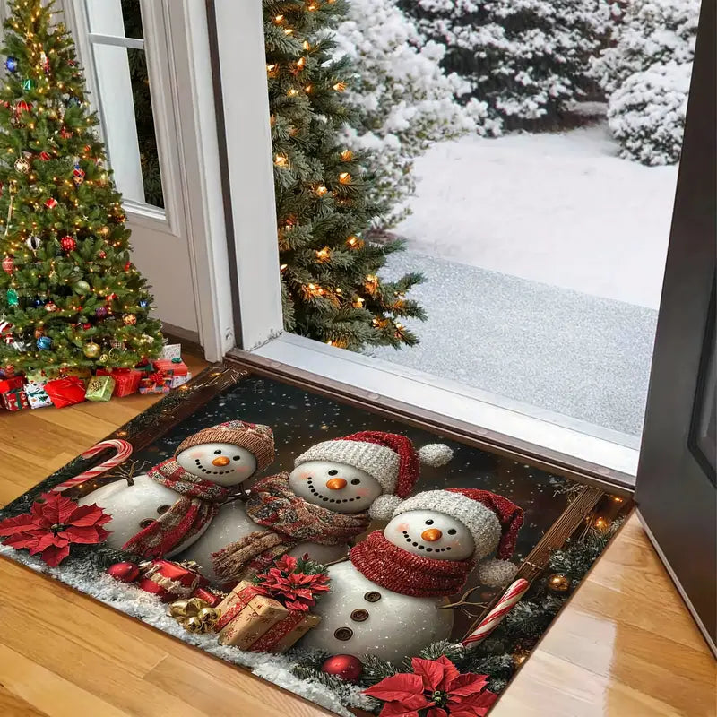 2-Pcs-Christmas Snowman Welcome Doormat