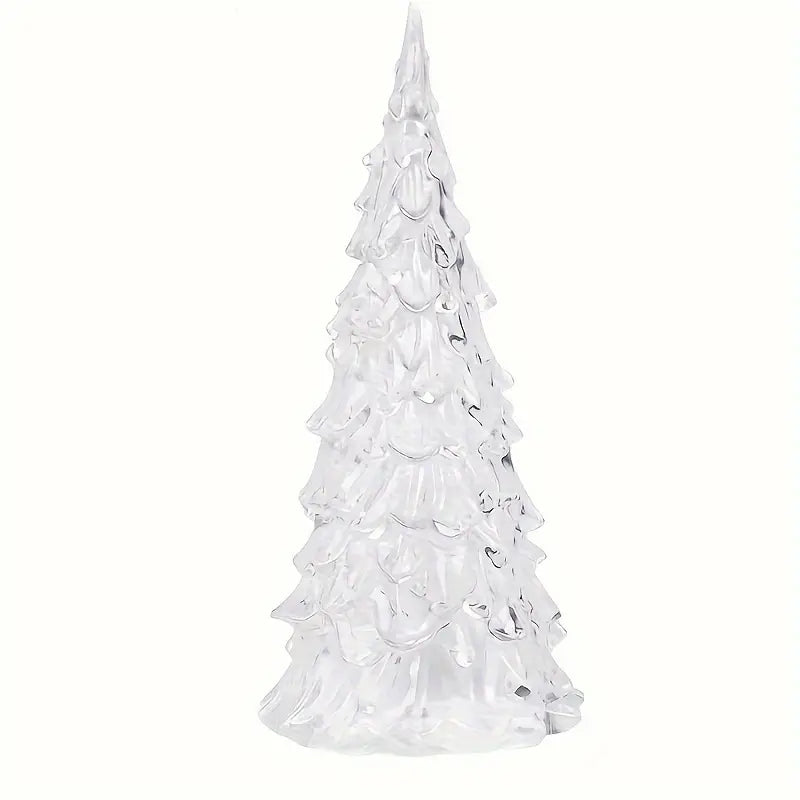 2 Pcs Festive LED Christmas Tree Model - Illuminated Plastic Desk Ornament