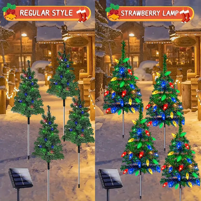 4pcs Solar Christmas Decoration Stake Lights Christmas Tree