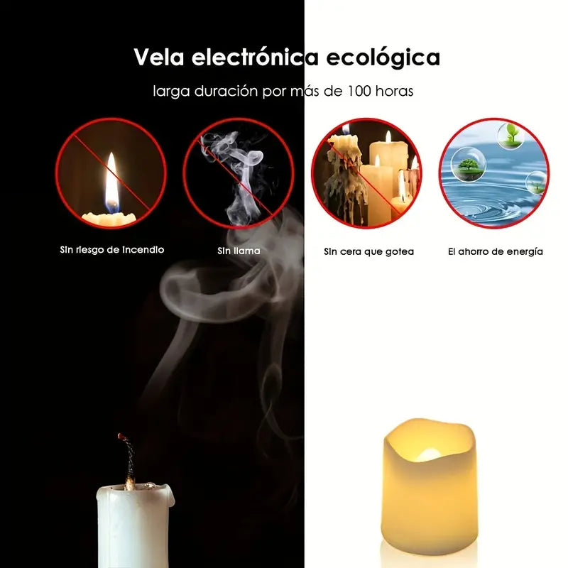 Pack Realistic Flameless LED Candles - Battery-Driven Flicker