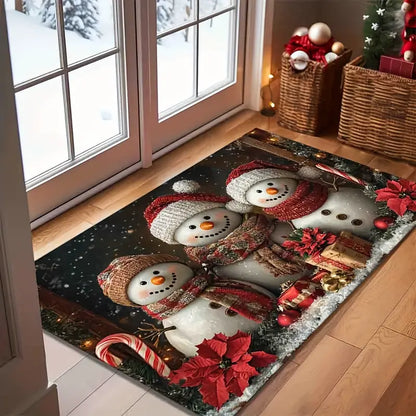 2-Pcs-Christmas Snowman Welcome Doormat