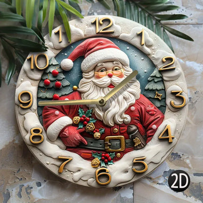 Christmas Santa Claus Wall Clock, Silent Quartz Movement