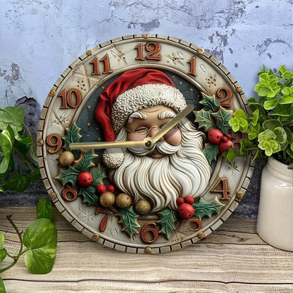 Christmas Santa Claus Wall Clock, Silent Quartz Movement