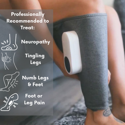 User experiencing relief with Quick Pain Relief Massager