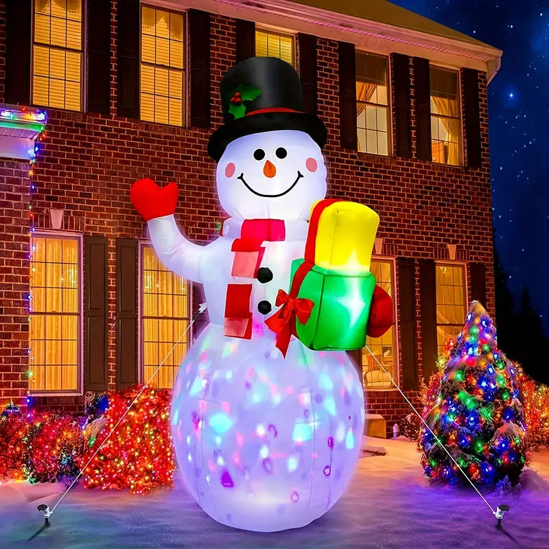 5ft Giant Rotating LED Snowman Inflatable Christmas Decoration with Vibrant Lighting