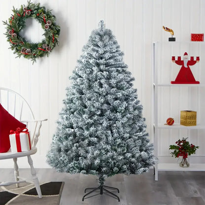 Snow Flocked Christmas Tree - Premium Hinged Artificial Pine Tree