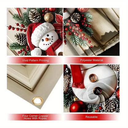 Christmas Door Cover Banner, Polyester