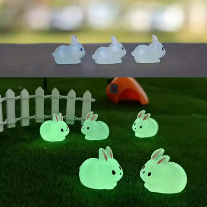 20pcs, Luminous Fat Rabbits, Moss Landscape Ornaments