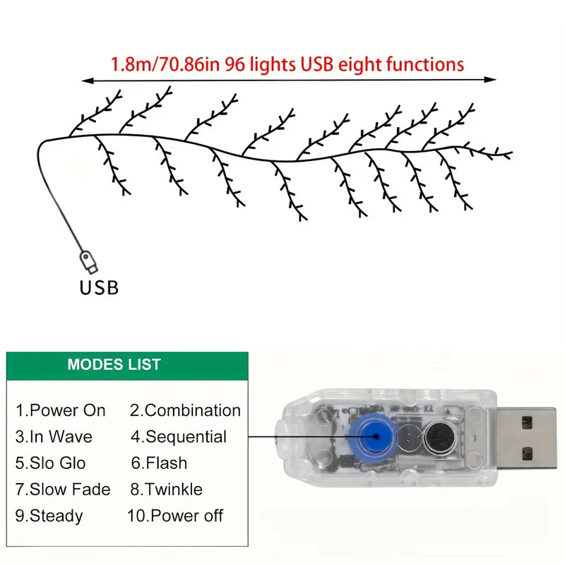 LED Bendable Willow Branch Lights, White Birch Tree Lights