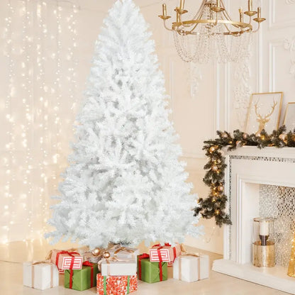 6ft White Artificial Pine Christmas Tree With Foldable Metal Stand