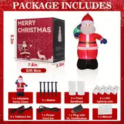 6Ft Inflatable Santa Claus LED Light Up Christmas Inflatable  Decoration