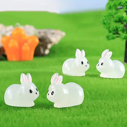 20pcs, Luminous Fat Rabbits, Moss Landscape Ornaments