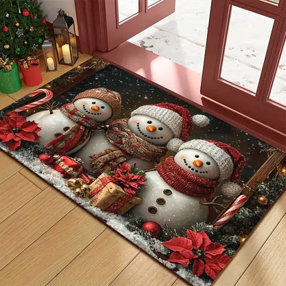 2-Pcs-Christmas Snowman Welcome Doormat