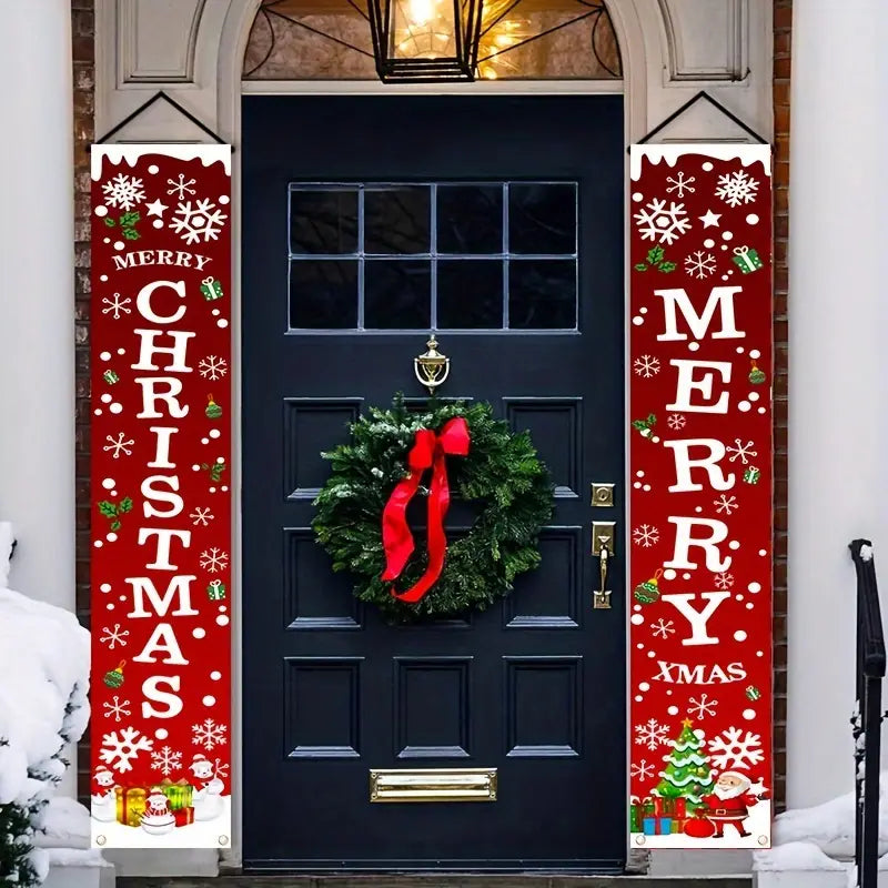 Festive Pair of Christmas Banners: Perfect for Home, Party