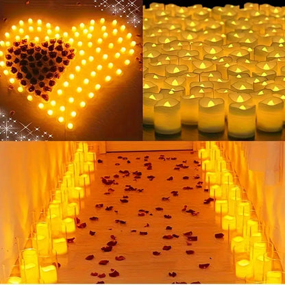 Pack Realistic Flameless LED Candles - Battery-Driven Flicker