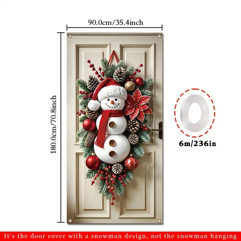 Christmas Door Cover Banner, Polyester